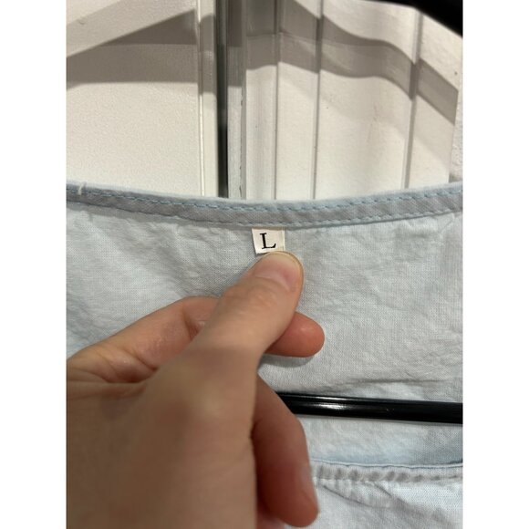 Asymmetrical Hem Dragonfly Embroidery Button-Front Top Sz L Boho Artisan - Picture 6 of 9